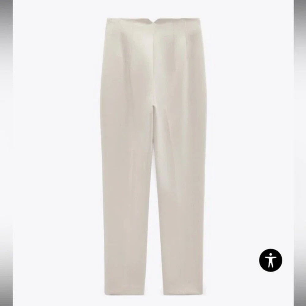 Zara Cream High-Waist Skinny Pants - Picture 11 of 16